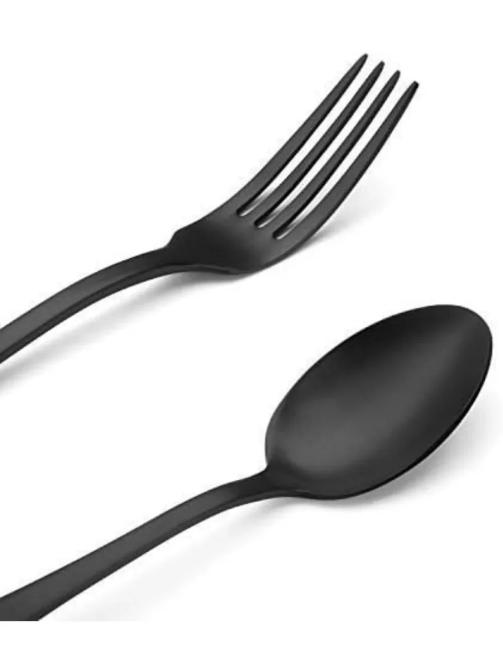 Sleek Matte Black 40-Piece Stainless Steel Flatware Set for 8 - Dishwasher Safe